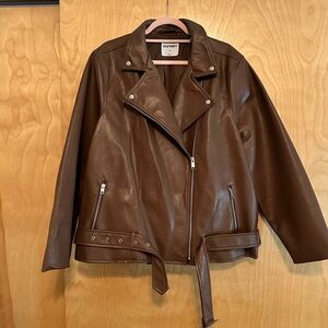 Old Navy Brown Faux Leather Jacket